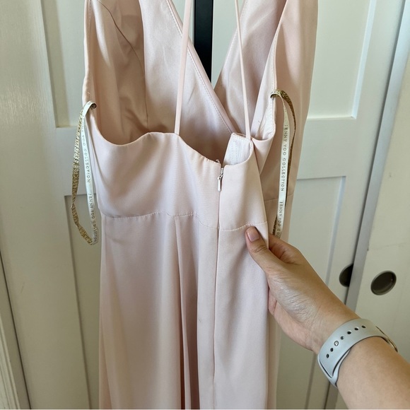 Jenny Yoo Bryce Surplice Bridesmaid Dress in Soft Blush - Picture 6 of 8